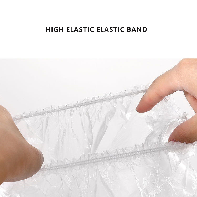 Clear Elastic Disposable Plastic Shower Caps (100 pcs)