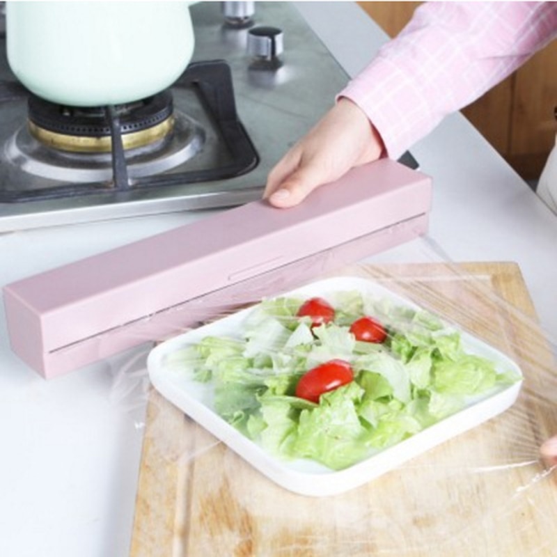 Clear Food Wrap Dispenser and Cutter