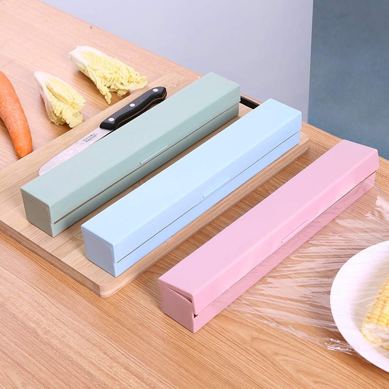Clear Food Wrap Dispenser and Cutter