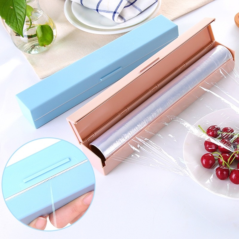 Clear Food Wrap Dispenser and Cutter