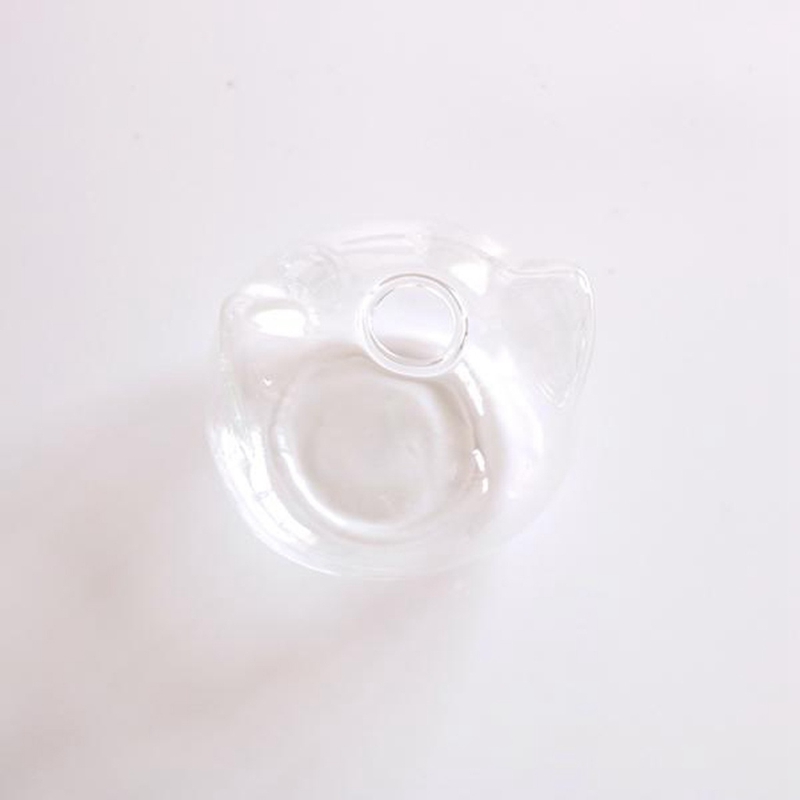 Clear Glass Cat Flower Vase