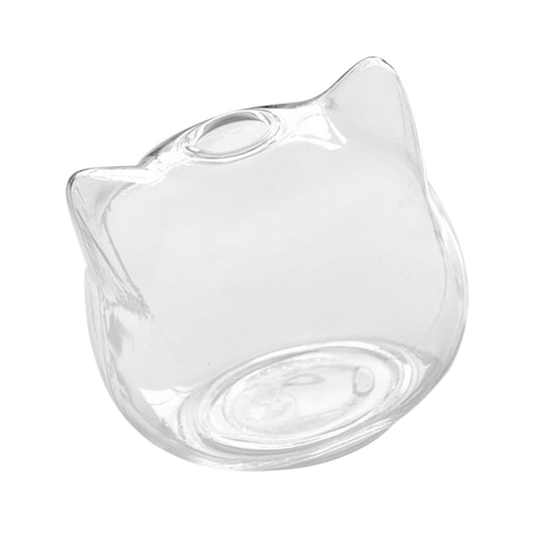 Clear Glass Cat Flower Vase