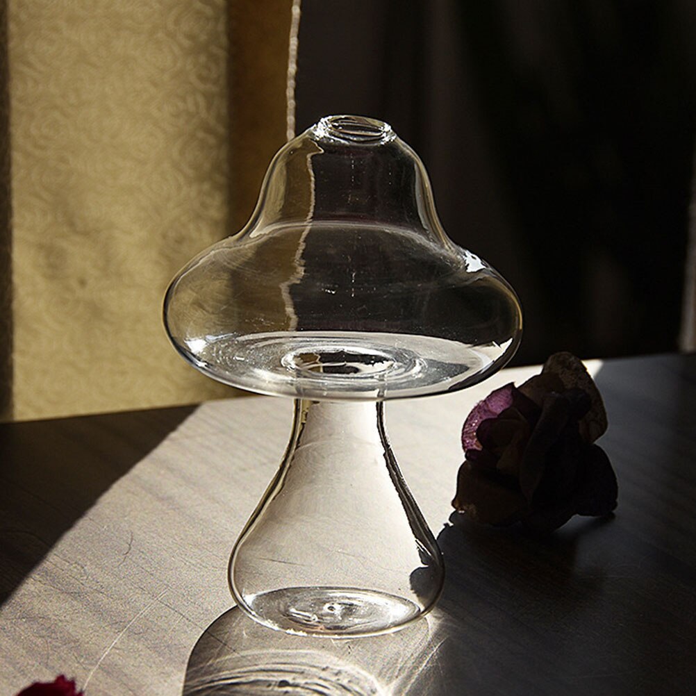 Clear Glass Hydroponics Mushroom Vase