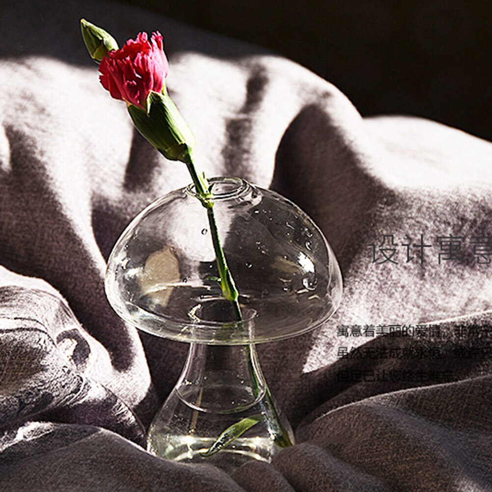 Clear Glass Hydroponics Mushroom Vase