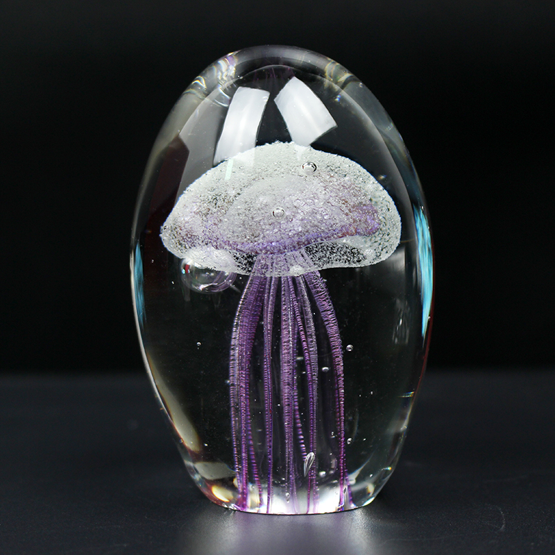 Clear Glass Jellyfish Paperweight Clear Glass Jellyfish Paperweight