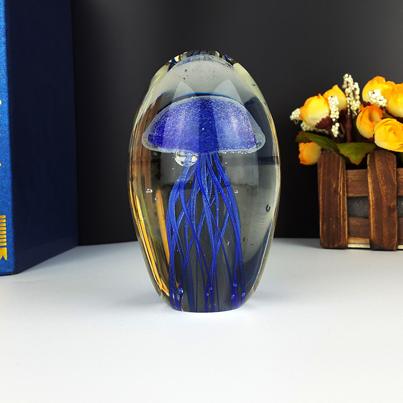 Clear Glass Jellyfish Paperweight Clear Glass Jellyfish Paperweight