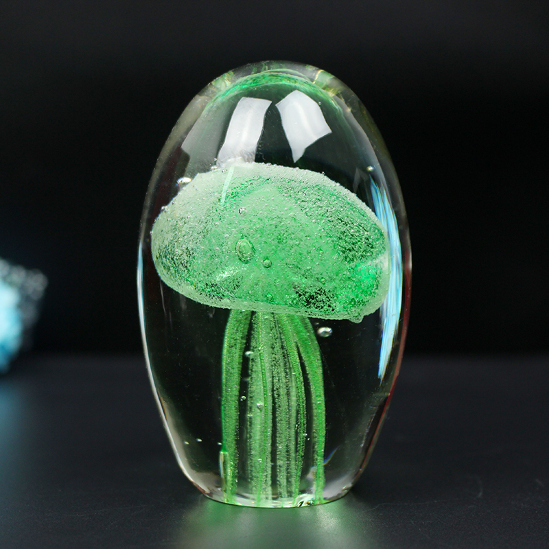 Clear Glass Jellyfish Paperweight Clear Glass Jellyfish Paperweight