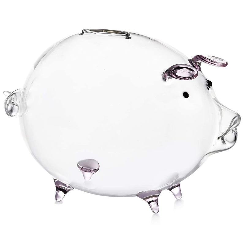 Clear Glass Piggy Bank