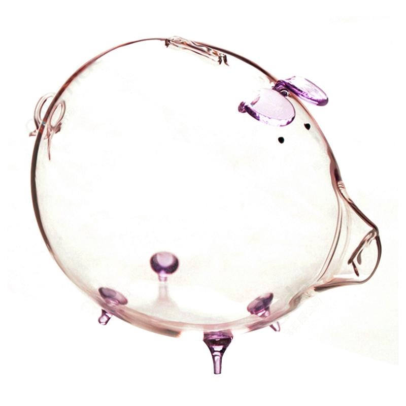 Clear Glass Piggy Bank