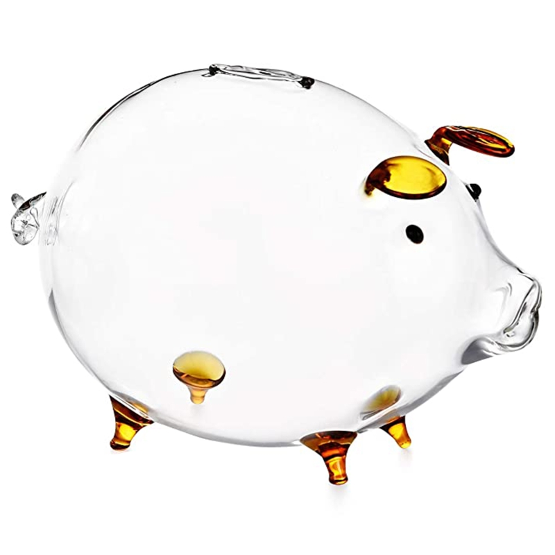 Clear Glass Piggy Bank