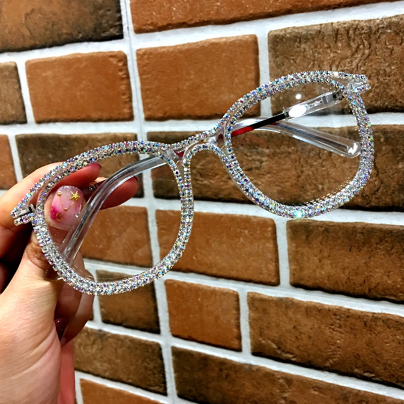 Clear Glasses Gold Rhinestone Eyewear Clear Glasses Gold Rhinestone Eyewear