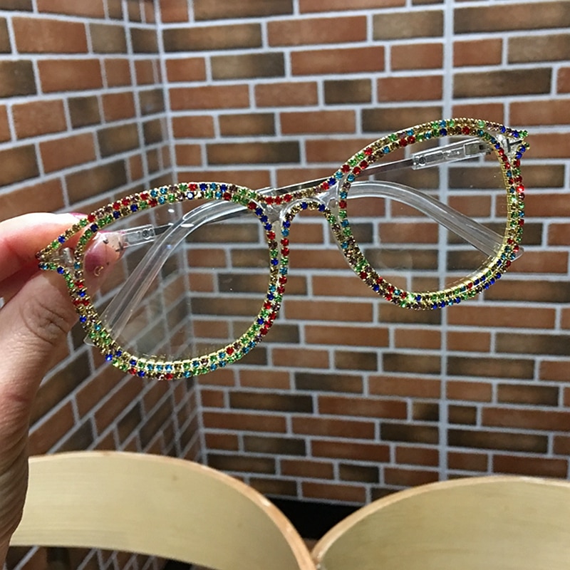 Clear Glasses Gold Rhinestone Eyewear Clear Glasses Gold Rhinestone Eyewear