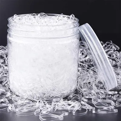 Clear Hair Bands Elastic Ties (1000 pcs) Clear Hair Bands Elastic Ties (1000 pcs)