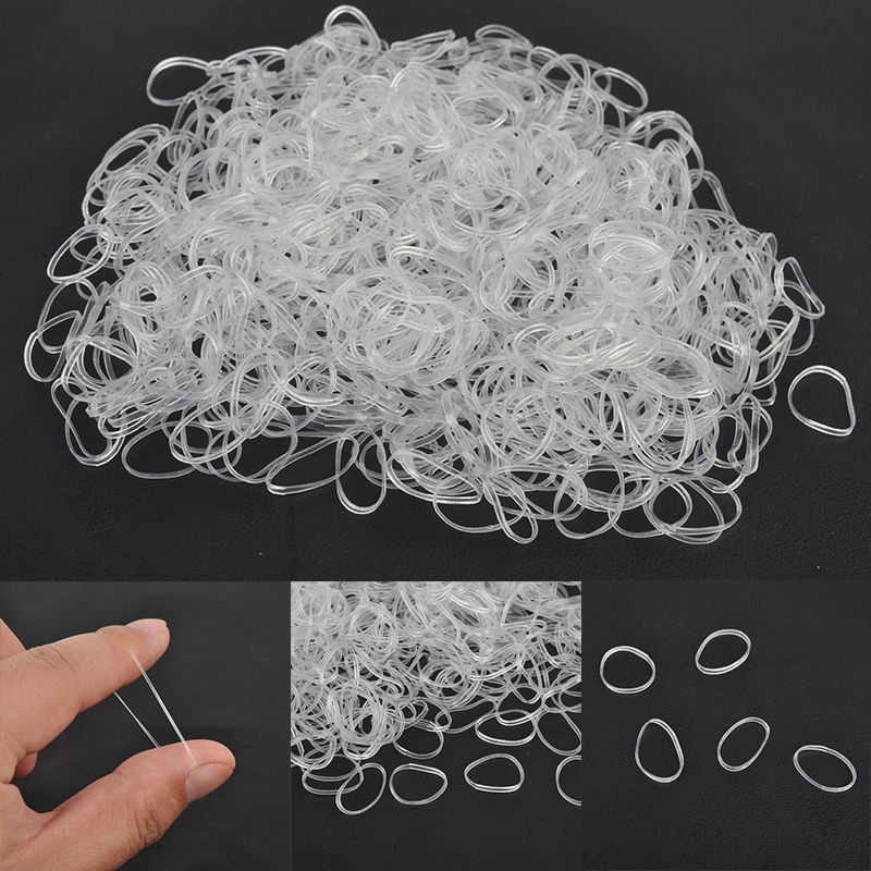 Clear Hair Bands Elastic Ties (1000 pcs) Clear Hair Bands Elastic Ties (1000 pcs)