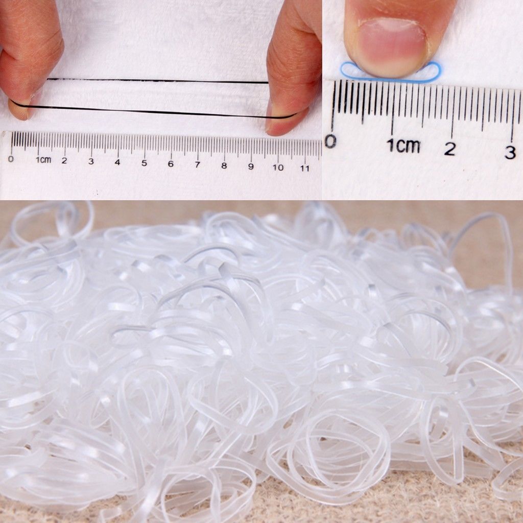 Clear Hair Bands Elastic Ties (1000 pcs) Clear Hair Bands Elastic Ties (1000 pcs)