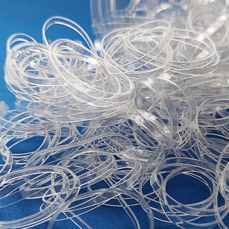 Clear Hair Elastics Hair Ties (1000pcs)