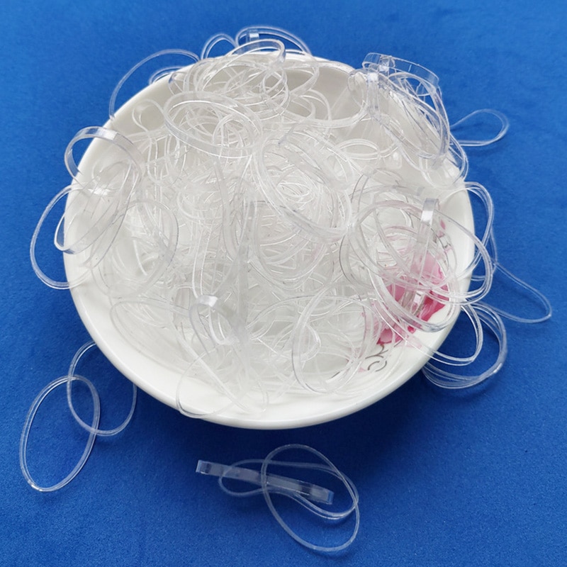 Clear Hair Elastics Hair Ties (1000pcs) Clear Hair Elastics Hair Ties (1000pcs)