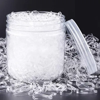 Clear Hair Ties Elastic Rubbers (1000 pcs)