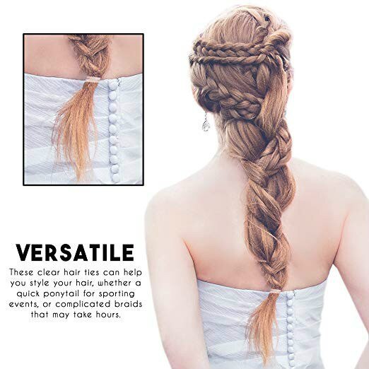 Clear Hair Ties Elastic Rubbers (1000 pcs)