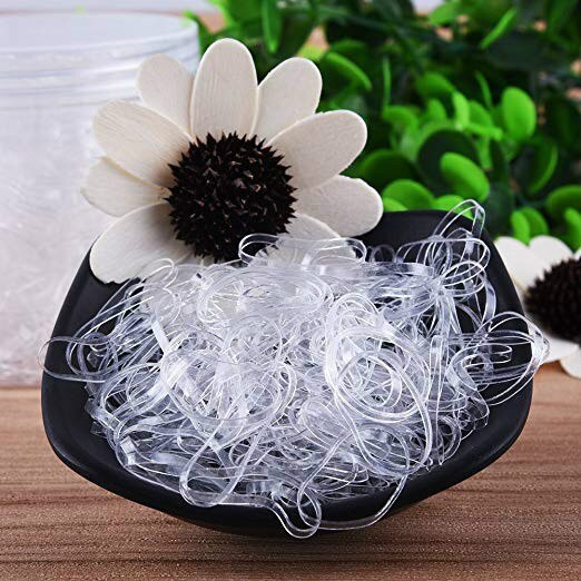 Clear Hair Ties Elastic Rubbers (1000 pcs)