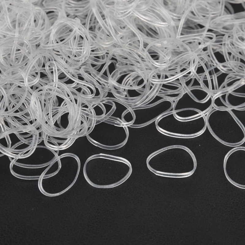 Clear Hair Ties Elastic Rubbers (1000 pcs)