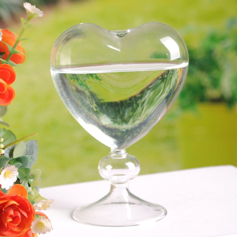 Clear Heart Glass Vase Home Decor