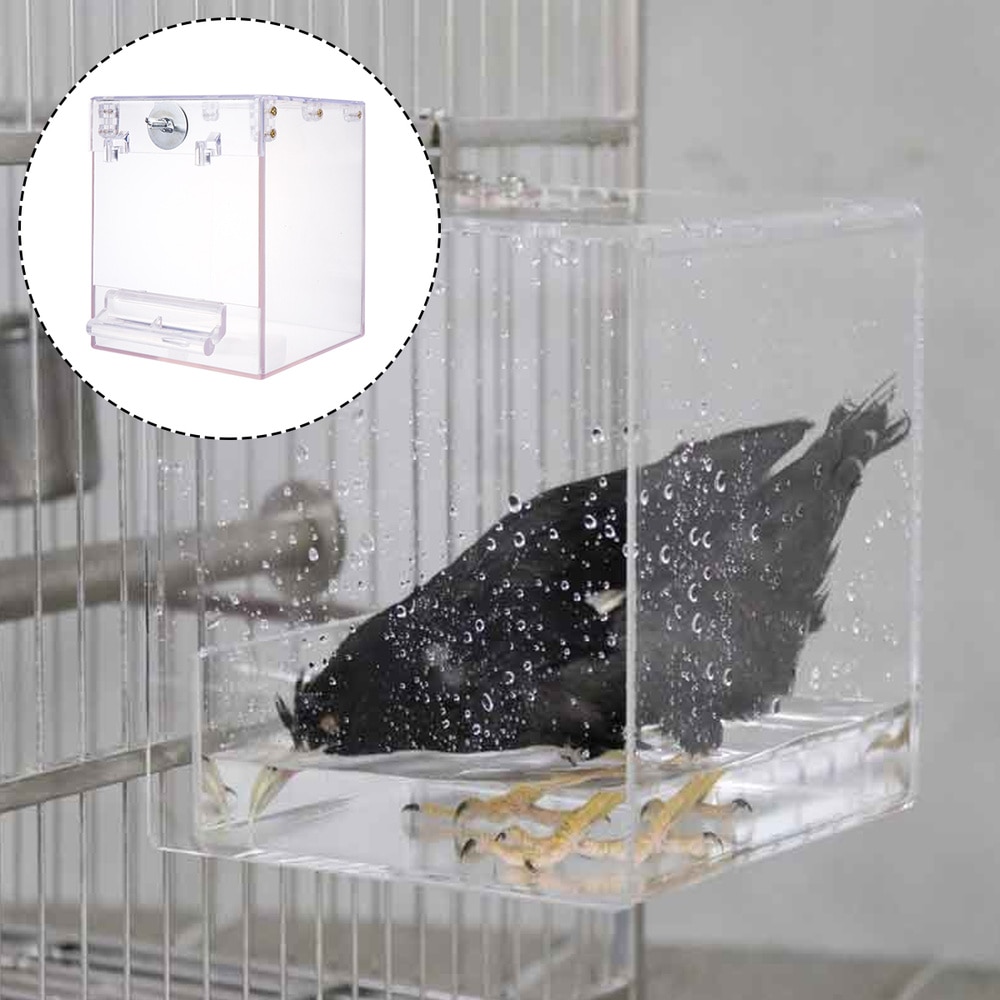Clear Plastic Bird Bath Cage