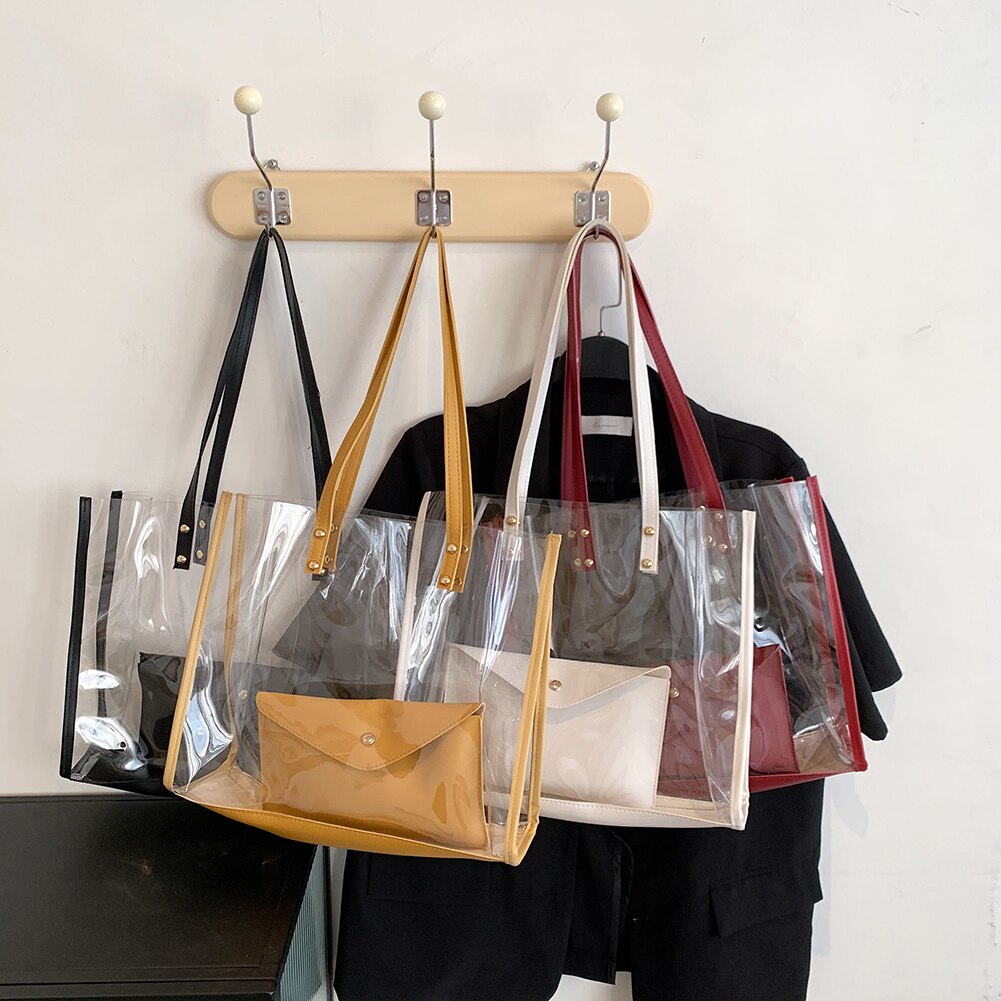 Clear Plastic Tote Bag with Pouch