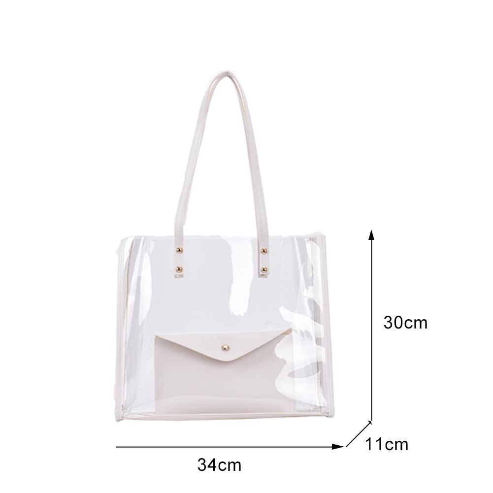 Clear Plastic Tote Bag with Pouch