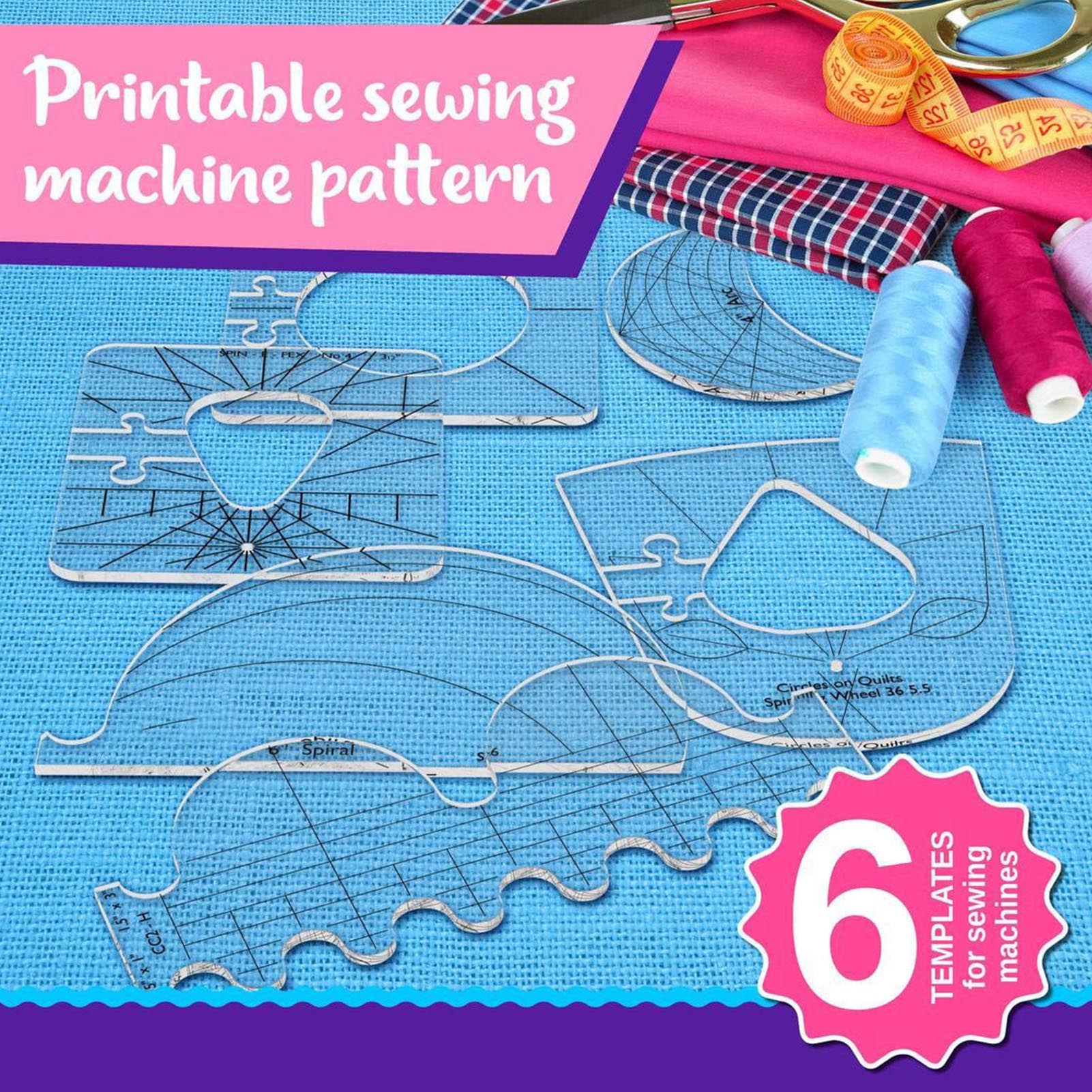Clear Quilting Acrylic Templates (6pcs) Clear Quilting Acrylic Templates (6pcs)