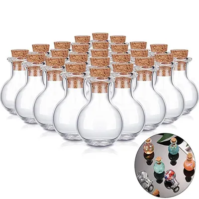 Clear Small Glass Bottles with Cork (10 pcs)