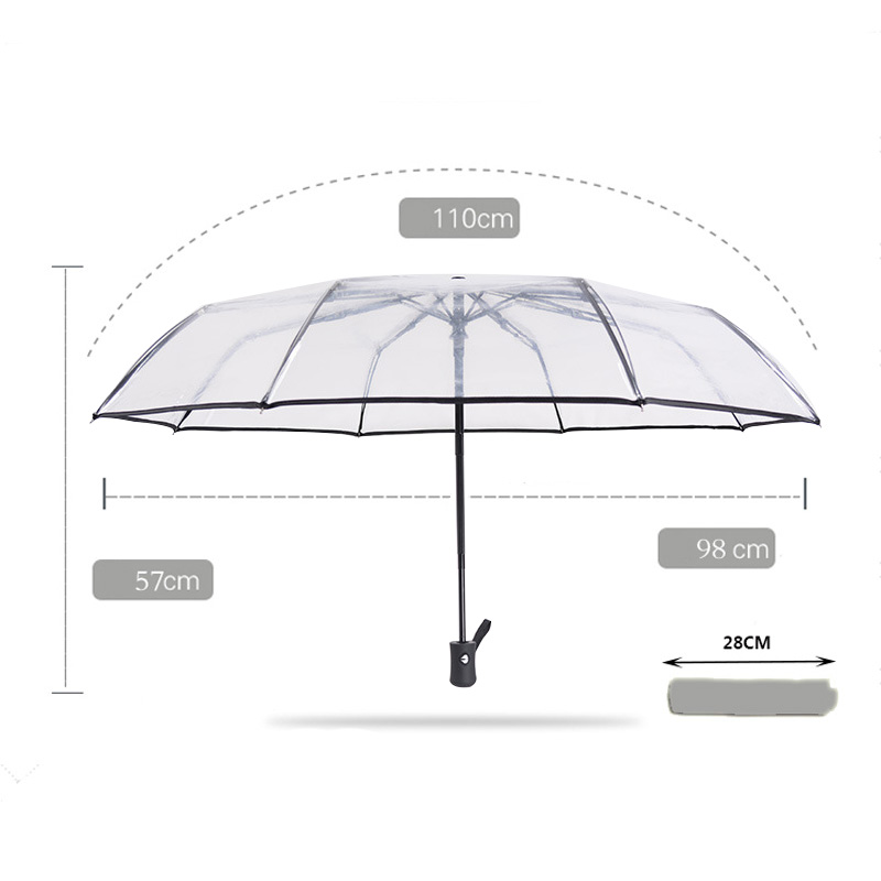 Clear Umbrella Foldable Automatic Shade