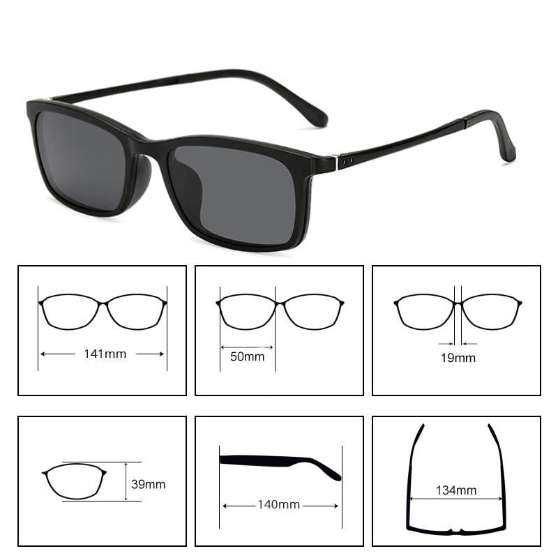 Clip On Glasses 5in1 Magnetic Eyewear