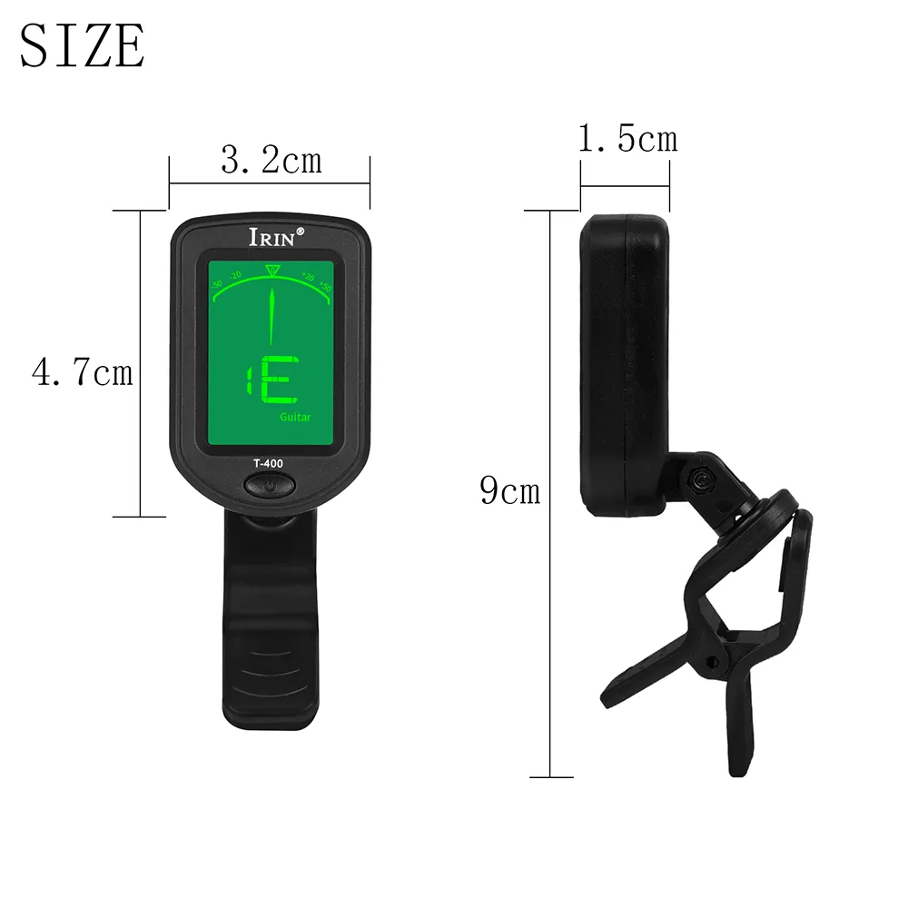 Clip On Guitar Tuner Digital Clip-On Tone Tuner for Electric Ukulele Bass Violin Universal 360 Degree Rotatable