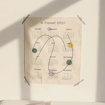 Cloth Calendar 2021 Wall Tapestry Cloth Calendar 2021 Wall Tapestry