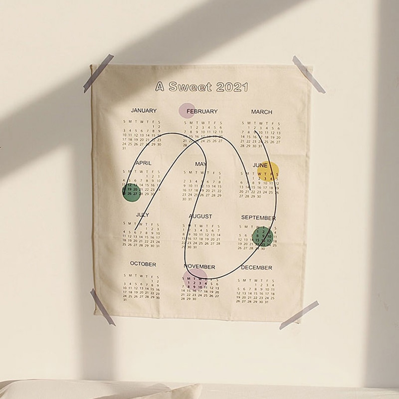 Cloth Calendar 2021 Wall Tapestry Cloth Calendar 2021 Wall Tapestry