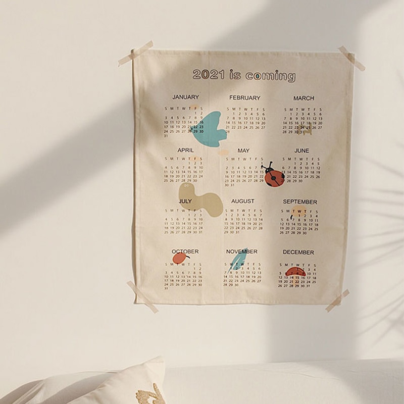 Cloth Calendar 2021 Wall Tapestry Cloth Calendar 2021 Wall Tapestry