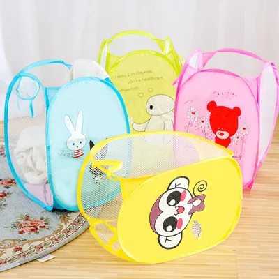 Clothes Hamper Foldable Mesh Cartoon