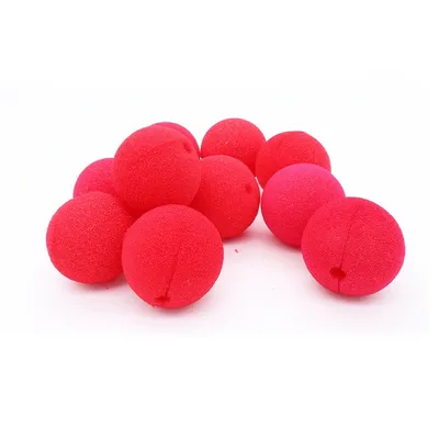 Clown Noses Red Sponge Props (10 Pcs)