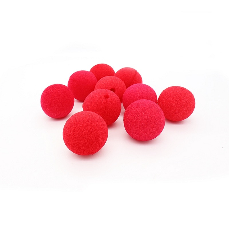 Clown Noses Red Sponge Props (10 Pcs)