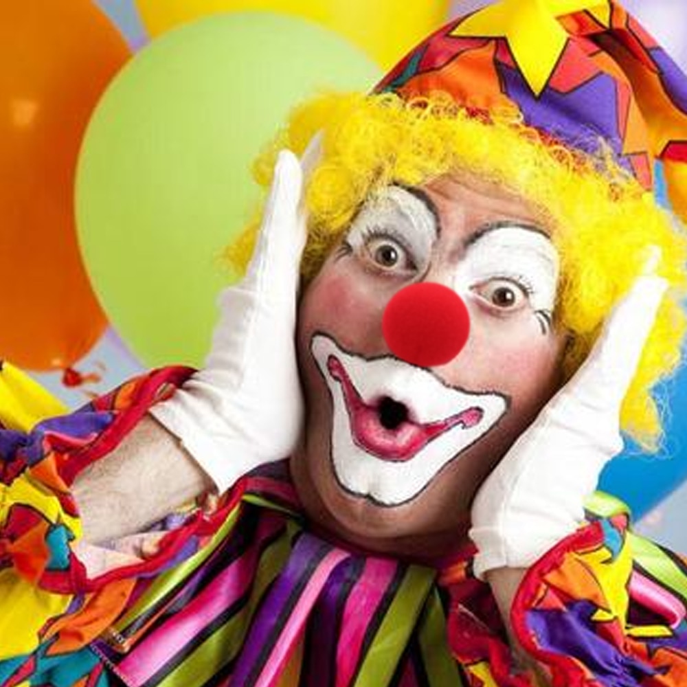 Clown Noses Red Sponge Props (10 Pcs)