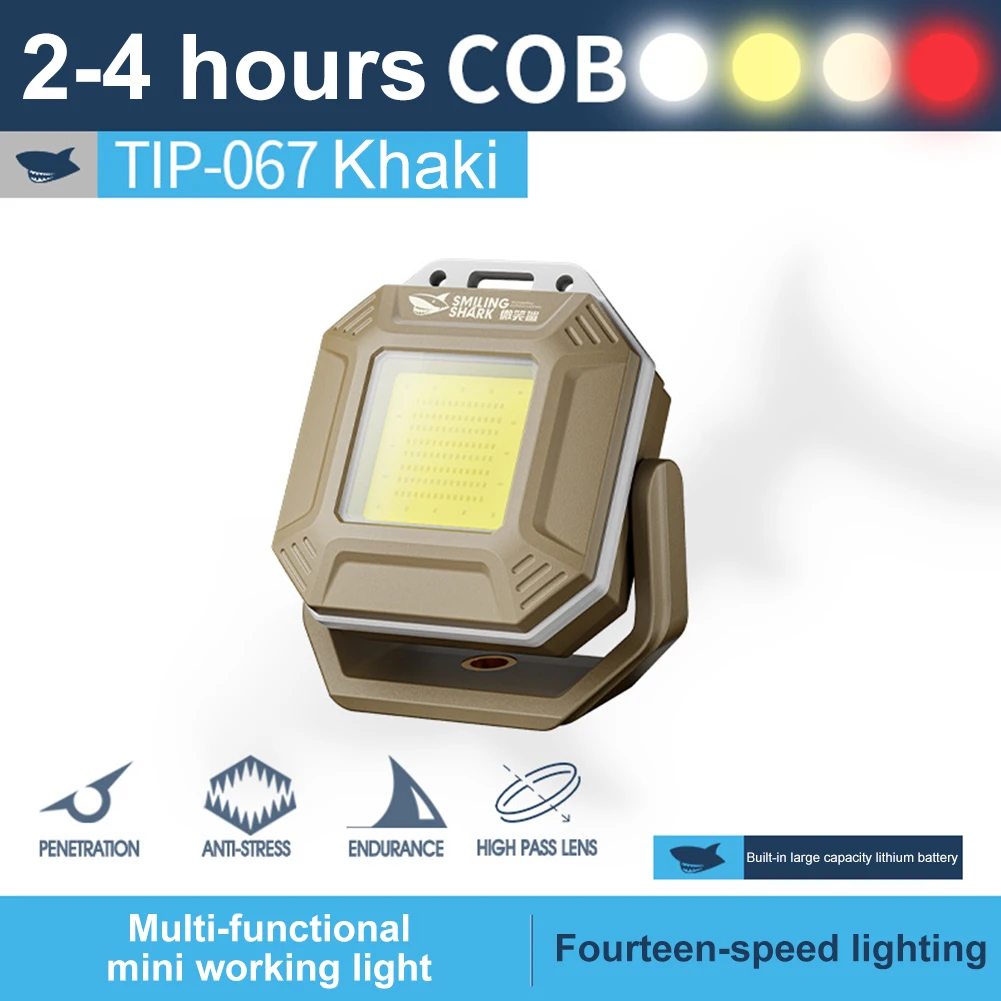 COB LED Work Light Waterproof Inspection Lamp with Magnetic Base Emergency Light Rechargeable for Car Repair Emergency