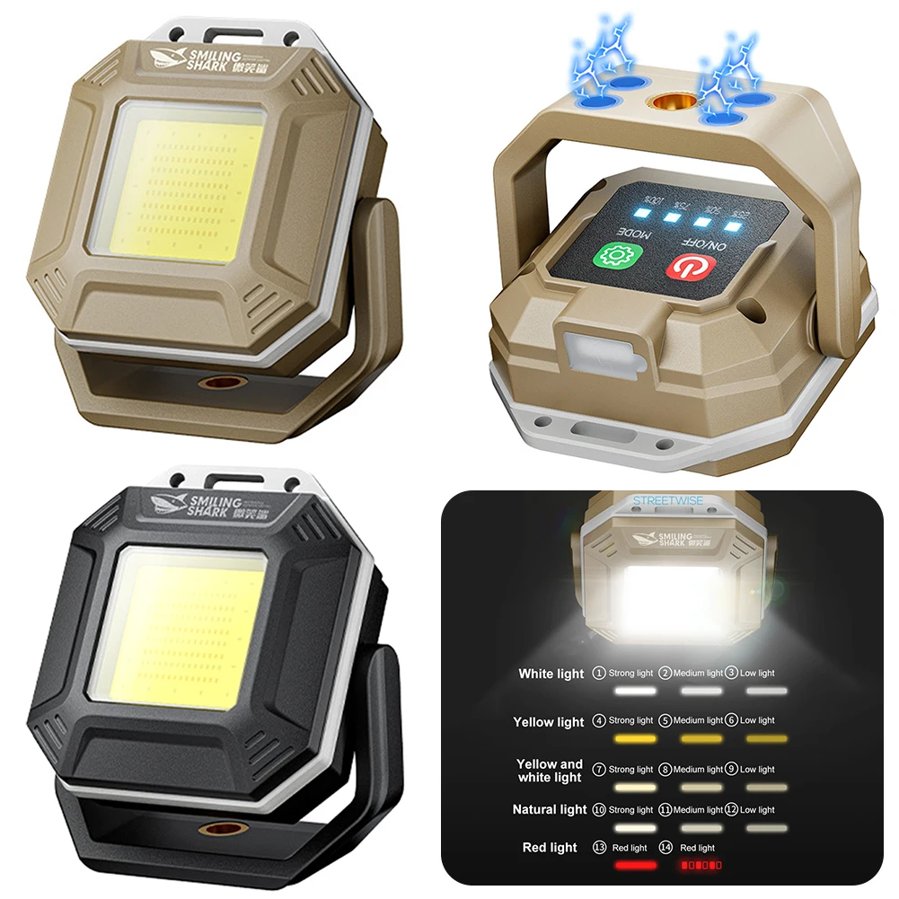COB LED Work Light Waterproof Inspection Lamp with Magnetic Base Emergency Light Rechargeable for Car Repair Emergency