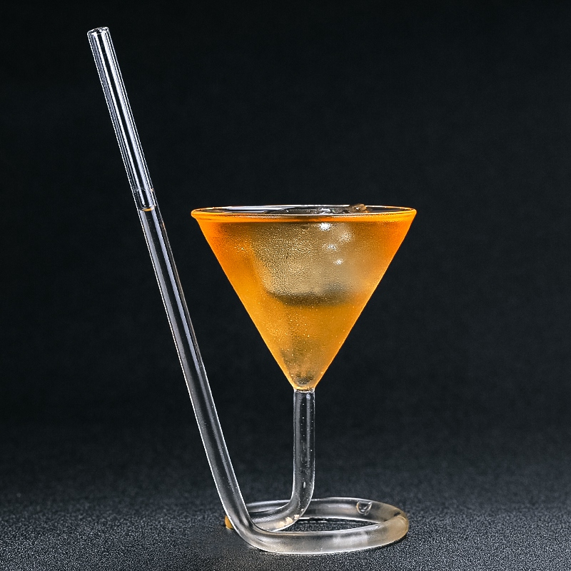 Cocktail Glass Elegant Spiral Straw Cocktail Glass Elegant Spiral Straw