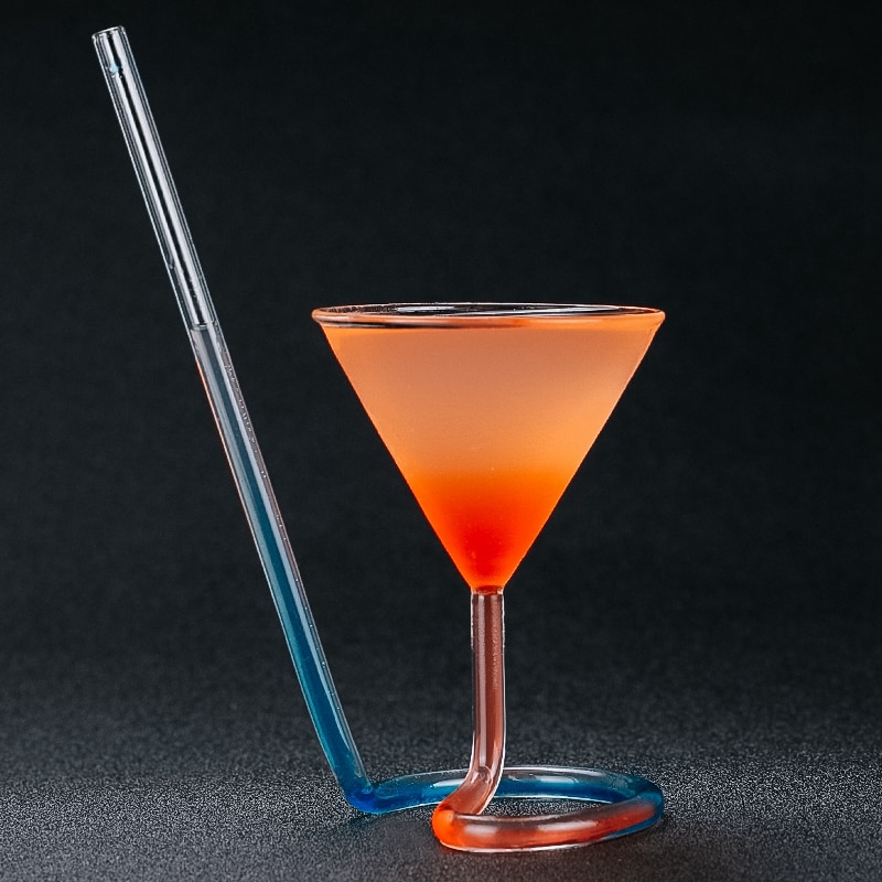 Cocktail Glass Elegant Spiral Straw Cocktail Glass Elegant Spiral Straw