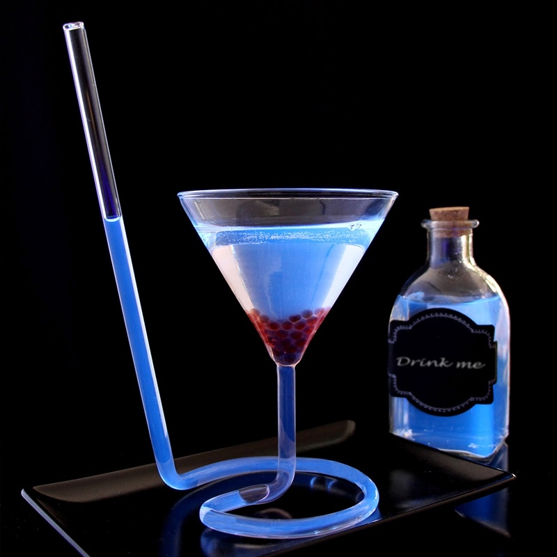 Cocktail Glass Elegant Spiral Straw Cocktail Glass Elegant Spiral Straw
