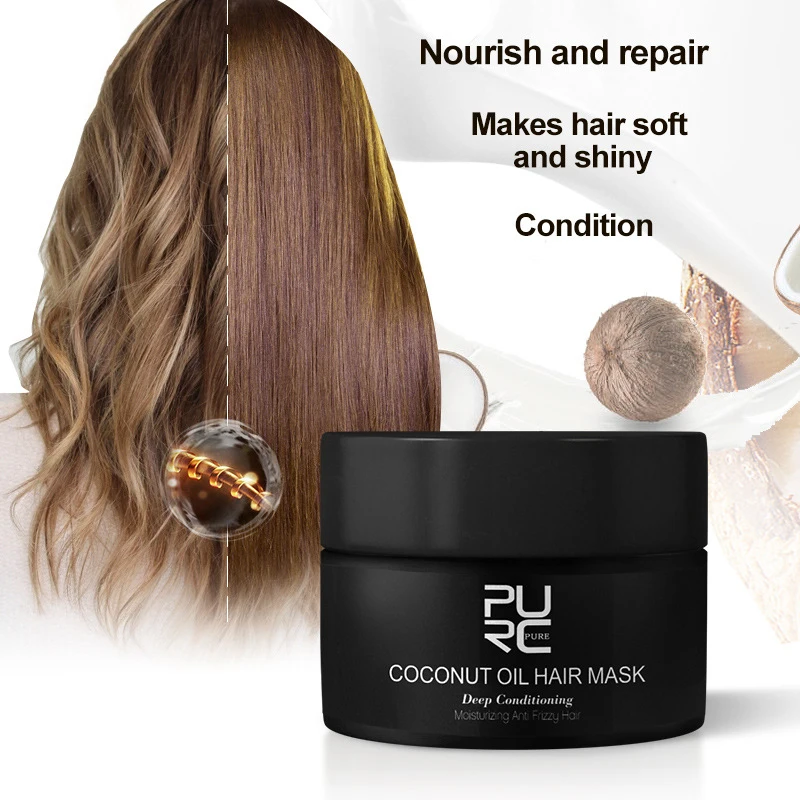 Coconut Oil Hair Mask Keratin Collagen Pro Hair Mask Repair Dry Split Ends Frizzy Damaged Deeply Moisturize Soft Smooth
