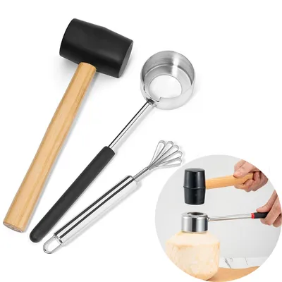 Coconut Tools Opening and Scraping Set (3 pcs) Coconut Tools Opening and Scraping Set (3 pcs)