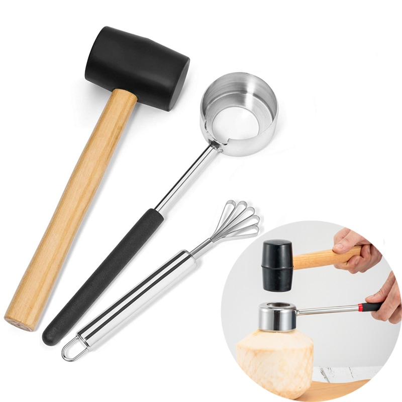 Coconut Tools Opening and Scraping Set (3 pcs) Coconut Tools Opening and Scraping Set (3 pcs)
