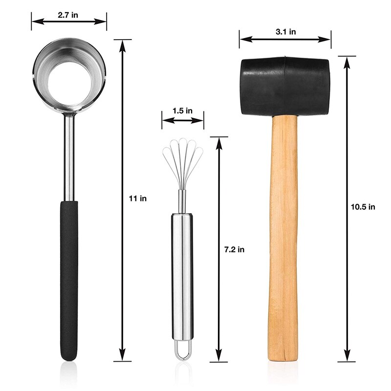 Coconut Tools Opening and Scraping Set (3 pcs) Coconut Tools Opening and Scraping Set (3 pcs)